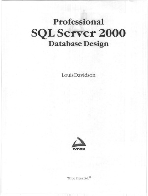 Дэвидсон Л. Проектирование баз данных на SQL Server 2000