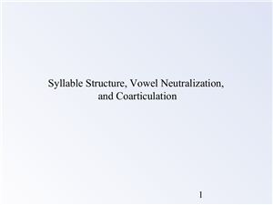 Syllable Structure