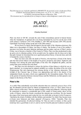 Plato (428-348 B.C.)