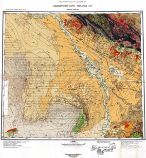 Геологическая карта Казахской ССР, 1: 500 000. K-42-A Туркестан