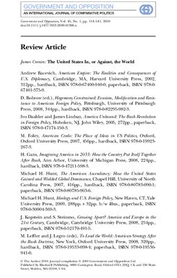 James Cronin. The United States In, or Against, the World