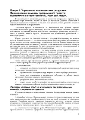 Барышникова M.Ю. Инженерный менеджмент и информационные технологии. Лекция 9