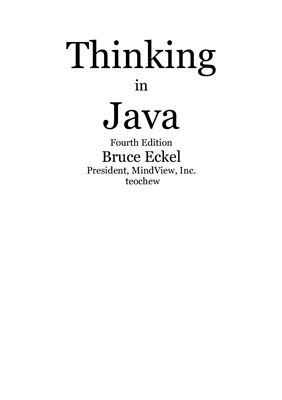 Eckel Bruce. Thinking in Java