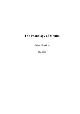 Gravina R. The Phonology of Mbuko