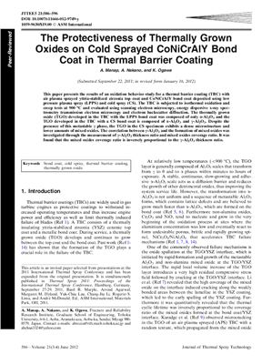 Journal of Thermal Spray Technology 2012. Vol. 21, №3-4