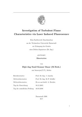 Omar S.K. Investigation of Turbulent Flame Characteristics via Laser Induced Fluorescence