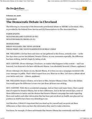 The Democratic Debate in Cleveland