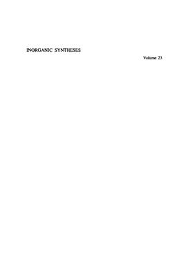 Inorganic syntheses. Vol. 23