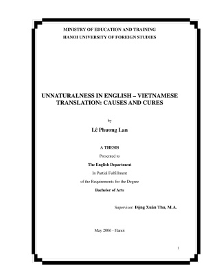Lê Phuong Lan. Unnaturalness in English-Vietnamese Translation: Causes and Cures