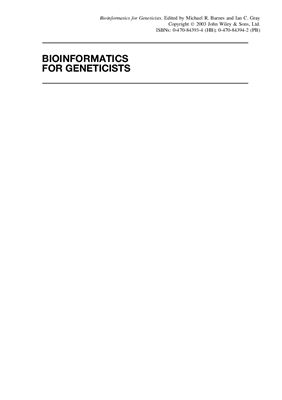 Michael R. Barnes, Ian C. Gray. Bioinformatics for Geneticists