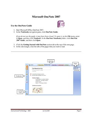 Методические указания - Microsoft OneNote 2007