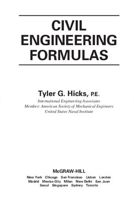 Hicks Tyler G. Civil Engineering Formulas