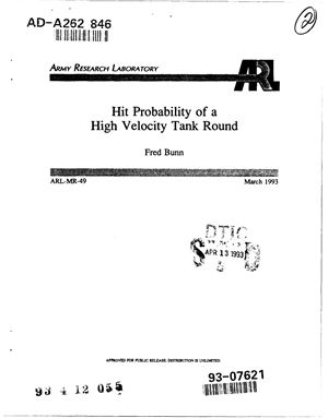 Bunn Fred. Hit Probability of a High Velocity Tank Round
