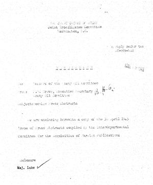 Luke J.L. Memorandum to members of the Enemy Oil Committee