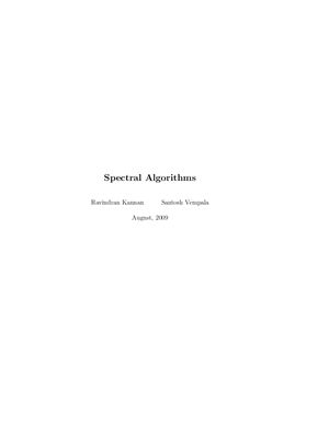 Kannan R., Vempala S. Spectral Algorithms
