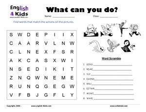 Action verbs (word puzzles)