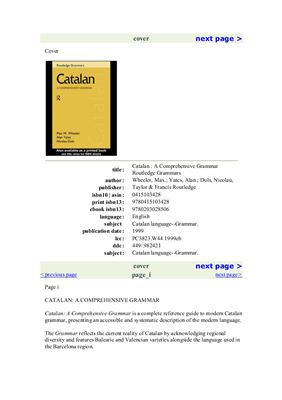 Wheeler Max, Yates Alan, Dols Nicolau. Catalan: A Comprehensive Grammar / Каталанский язык: Подробная грамматика