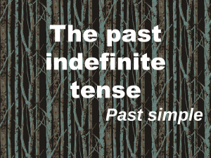 The Past Indefinite Tense