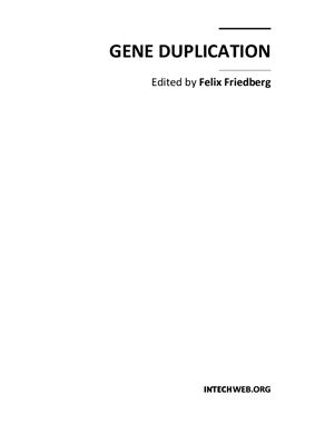 Friedberg F. (ed.) Gene Duplication