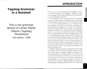 Lorenzana Violetta (сост.) Tagalog grammar in a Nutshell. Статья из книги: Lonely Planet Phrasebook Guides: Pilipino (Tagalog)