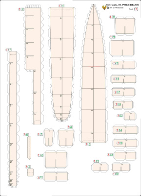Бумажная модель крейсера Generale Marcello Prestinari