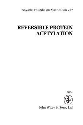 Bock G., Good J. (eds.) Reversible Protein Acetylation