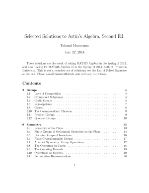 Artin M. Algebra. Selected Solutions