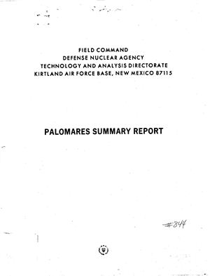 Place W.M., Cobb F.C., Defferding C.G. Palomares summary report