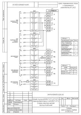 НПП Экра. Схема электрическая принципиальная шкафов ШЭ2607 071, ШЭ2607 071071 для работы с ШЭ2607 071