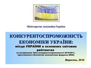 Презентация - Конкурентоспособность экономики Украины / Конкурентоспроможність економіки України
