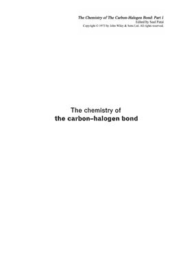Patai S. (ed.) The chemistry of the carbon-halogen bond [The chemistry of functional groups]