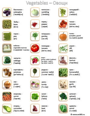 Vegetables - Овощи