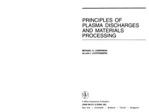 Lieberman M.A., Lichtenberg A.J. Principles of plasma discharges and materials processing