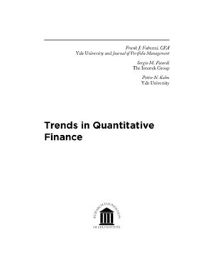 Fabozzi Frank, Focardi Sergio. Trends in Quantitative Finance