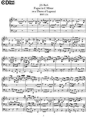 Бах И.С. Фуга До Минор на тему Джиованни Легренци (BWV 574)