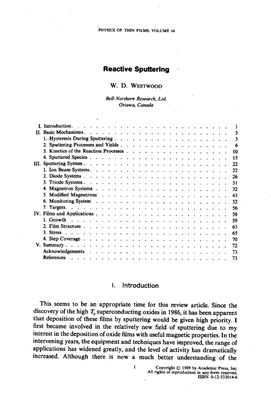 Francombe M.H., Vossen J.L. Physics of Thin Films. Vol.14. Contemporary preparative techniques