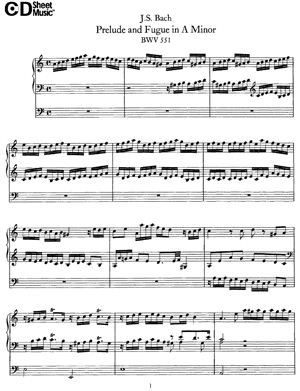 Бах И.С. Прелюдия и Фуга Ля Минор (BWV 551)
