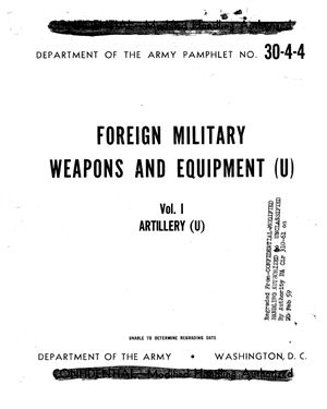 Foreign military weapons and equipment. Vol. I. Artillery