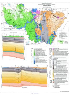Геологическая карта дочетвертичных отложений Владимирской области