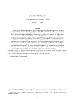 Steinbrecher G., Shaw W.T. Quantile Mechanics
