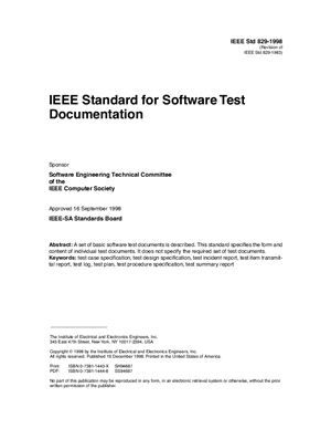 IEEE 829-1998 Standard for Software Test Documentation