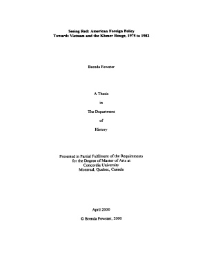 Fewster Brenda. Seeing Red: American Foreign Policy Towards Vietnam and the Khmer Rouge, 1975 to 1982