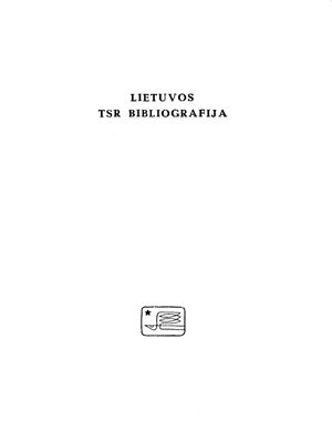 Venclova A. (red. kol. pirm.) Knygos lietuvių kalba (= Книги на литовском языке). Том 1