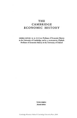 Postan M.M. The Cambridge Economic History of Europe, Volume 1: Agrarian Life of the Middle Ages