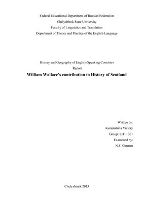 William Wallace’s contribution to History of Scotland