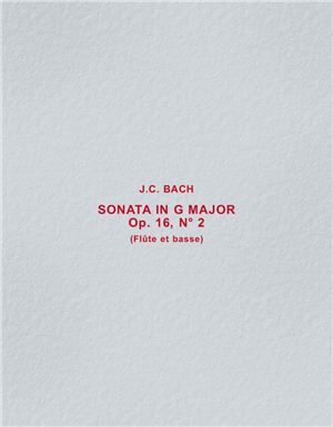 Bach Johann Christian. Sonata in G major, op. 16 no. 2 Flute & Piano