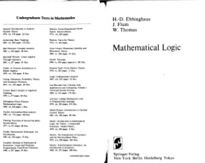 Ebbinghaus H.-D., Flum J., Thomas W. Mathematical Logic