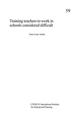 Auduc J.-L. Training Teachers to Work in Schools Considered Difficult