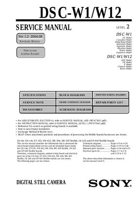 Sony DSC-W1/W12. Service manual