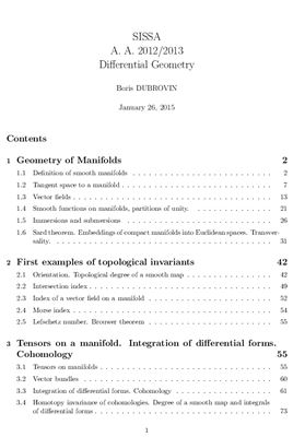 Dubrovin B. Differential Geometry